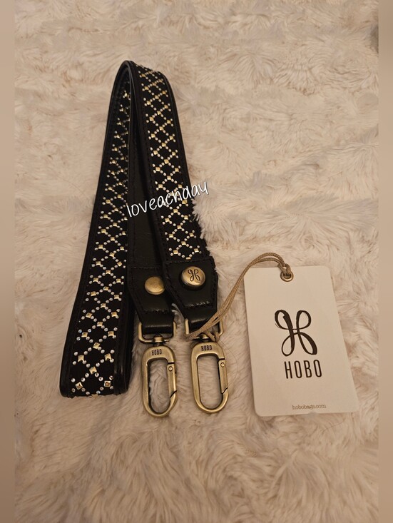 HOBO Handbags - HOBO☆Black Leather Crossbody Strap with Silver Stud Detailing